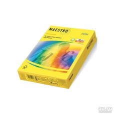 Бумага Maestro color цветная А4 для принтера. цвет Желтый неон 500л